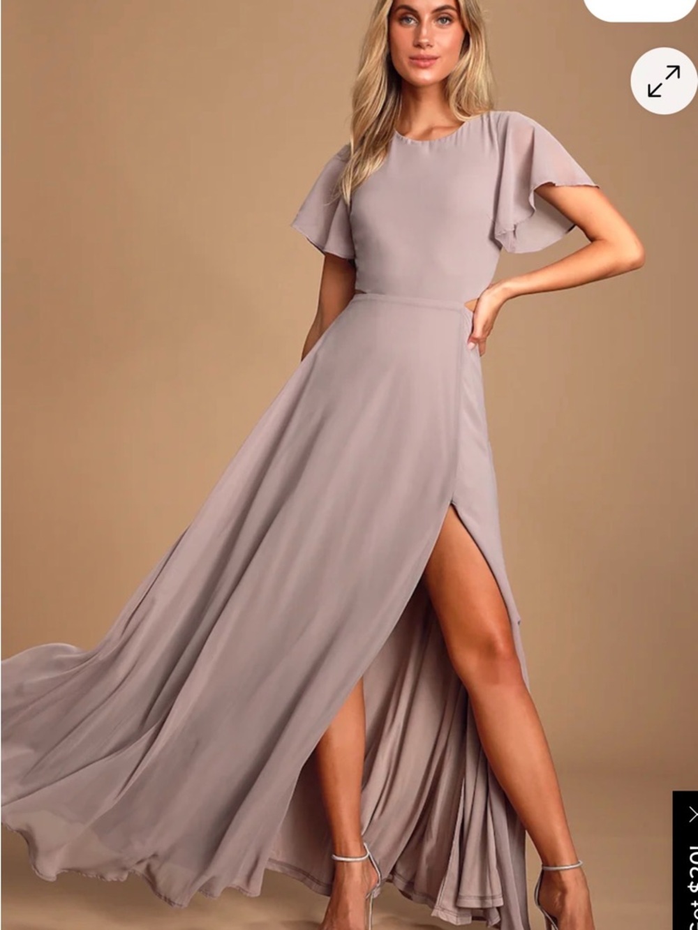 Lulus Garden Bliss Dusty Lavender Cutout Maxi Dress